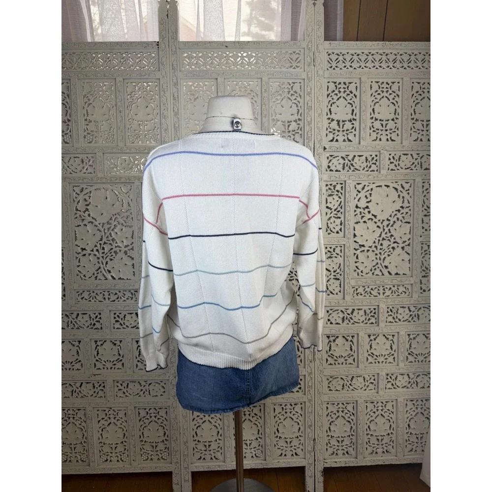 Vtg Isle Of Cotton Crewneck Golf Sweater Sz‎ S Preppy Twee Checkered 90's Sporty